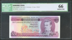 BARBADOS. 20 Dollars. 1993. (Pick: 44). ICG66.