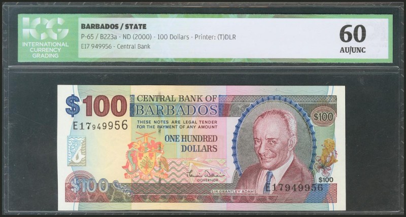 BARBADOS. 100 Dollars. 2000. (Pick: 65). ICG60.