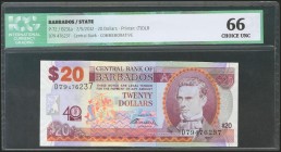 BARBADOS. 20 Dollars. 2 May 2012. (Pick: 72). ICG66.