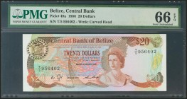 BELIZE. 20 Dollars. 1 January 1986. (Pick: 49a). PMG66EPQ.