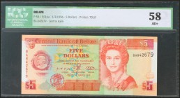BELIZE. 5 Dollars. 1 March 1996. (Pick: 58). ICG58.