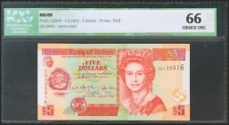 BELIZE. 5 Dollars. 1 January 2002. (Pick: 61b). ICG66.