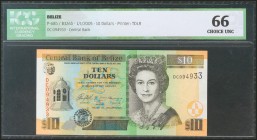 BELIZE. 10 Dollars. 1 January 2005. (Pick: 68b). ICG66.