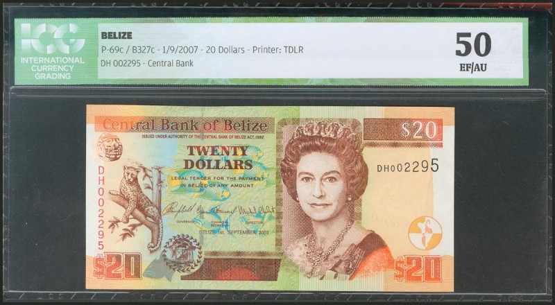 BELIZE. 20 Dollars. 1 September 2007. (Pick: 69c). ICG50.