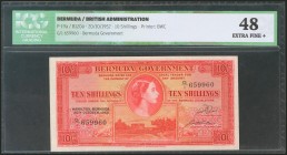 BERMUDA. 10 Shillings. 20 October 1952. (Pick: 19a). ICG48.