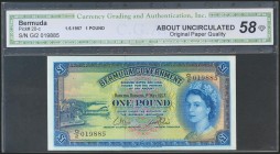 BERMUDA. 1 Pound. 1 May 1957. (Pick: 20c). CGA58.