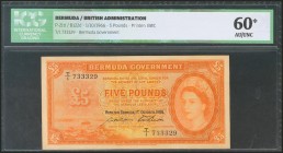 BERMUDA. 5 Pounds. 1 October 1966. (Pick: 21d). ICG60* (paper toning).