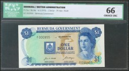 BERMUDA. 1 Dollar. 6 February 1970. Low serial. (Pick: 23a). ICG66.