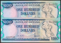 BRITISH GUIANA. Set of two banknotes of 100 Dollars. 1999. (Pick: 31). Uncirculated.
