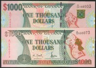 BRITISH GUIANA. Set of two banknotes of 1000 Dollars. 1996. (Pick: 33). Uncirculated.