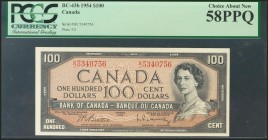 CANADA. 100 Dollars. 1954. (Pick: 82b). PCGS58PPQ.