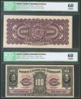 CANADA. Set of two banknotes of 100 Dollars. 1 February 1925. Uniface back and front Specimen. (Pick: s710s, both). ICG60, both.