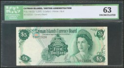 CAYMAN ISLANDS. 5 Dollars. 1971. (Pick: 2a). ICG63.
