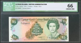 CAYMAN ISLANDS. 5 Dollars. 1991. (Pick: 12a). ICG66.