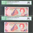 CAYMAN ISLANDS. 10 Dollars. 1991. Consecutive pair and low numeration. (Pick: 13a). ICG66.