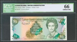 CAYMAN ISLANDS. 5 Dollars. 1996. (Pick: 17). ICG66.