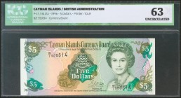 CAYMAN ISLANDS. 5 Dollars. 1996. (Pick: 17). ICG63.