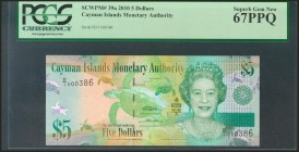 CAYMAN ISLANDS. 5 Dollars. 2010. (Pick: 39a). PCGS67PPQ.
