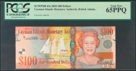 CAYMAN ISLANDS. 100 Dollars. 2010. (Pick: 43a). PCGS 65PPQ.