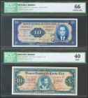 COSTA RICA. Set of 2 banknotes of 10 Colones. 1965/1970. (Pick: 229/230b). ICG40/66