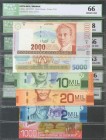 COSTA RICA. Set of six banknotes of 1000, 2000, 5000 and 10000 Colones. 1997/2009. (Pick: 265a/268Aa/274/ 275/277/278). ICG63/66/68/70.