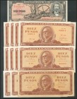 CUBA. Set of 16 banknotes of 10 Pesos, included 10 Pesos convertibles. 1960-2000. (Pick: 88; 104; 117; Cs26). Most Uncirculated.