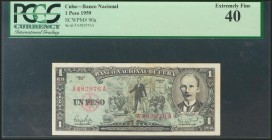 CUBA. 1 Peso. 1950. (Pick: 90a). PCGS40.