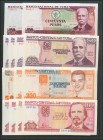 CUBA. Set of 13 banknotes of 50, 100 and 200 Pesos, included 50 Pesos Convertibles and one pair correlative. 1990-2004. Mostly Uncirculated.