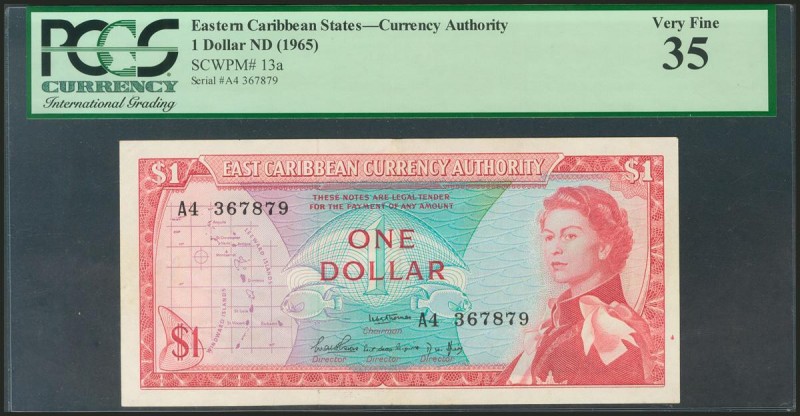 EAST CARIBBEAN STATES. CURRENCY AUTHORITY. 1 Dollar. 1965. (Pick: 13a). PCGS 35.