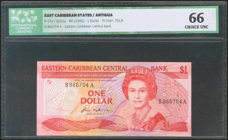 EAST CARIBBEAN STATES. 1 Dollar. 1985. Antigua. (Pick: 17a). ICG66.