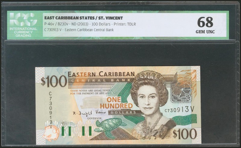 EAST CARIBBEAN STATES. 100 Dollars. 2003. Saint Vincent. (Pick: 46v). ICG68.