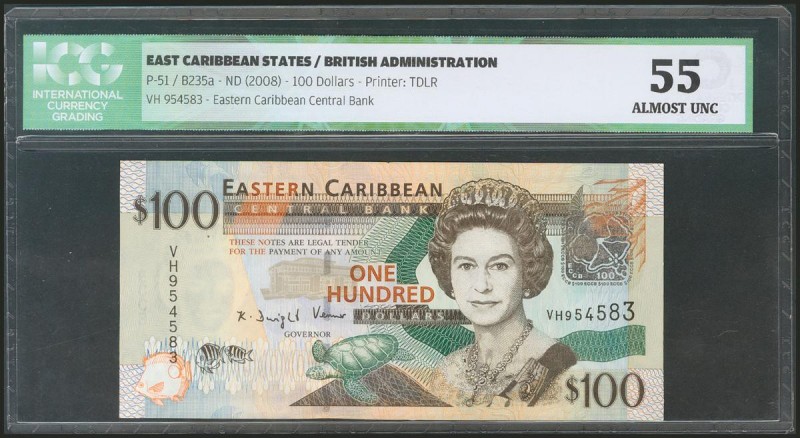 EAST CARIBBEAN STATES. 100 Dollars. 2008. (Pick: 51). ICG55.