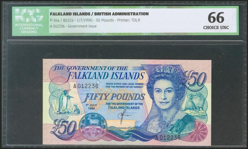 FALKAND ISLANDS. 50 Pounds. 1 July 1990. (Pick: 16a). ICG66.