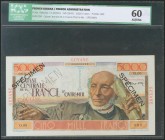 FRENCH GUIANA. 5000 Francs. 1947. Specimen. (Pick: 26s). ICG60.