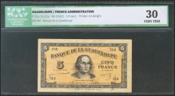 GUADELOUPE. 5 Francs. 1942. (Pick: 21a). ICG30.