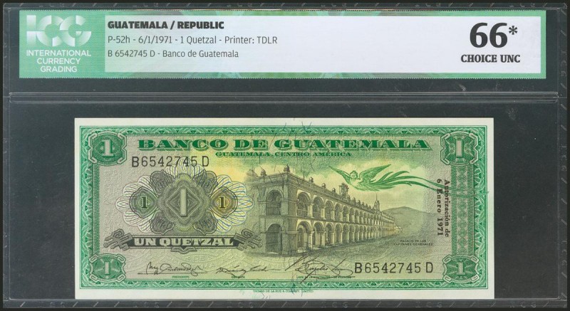 GUATEMALA. 1 Quetzal. 6 January 1971. (Pick: 52h). ICG66* (light foxing).