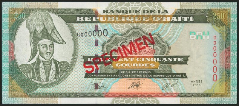 HAITI. 250 Gourdes. 2003. Specimen. (Pick: 269s). Uncirculated.