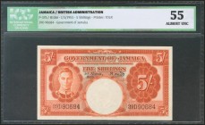 JAMAICA. 5 Shillings. 1 March 1953. (Pick: 37b). ICG55.