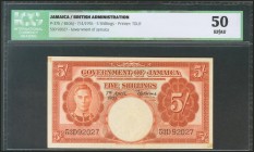 JAMAICA. 5 Shillings. 7 April 1955. (Pick: 37b). ICG50.