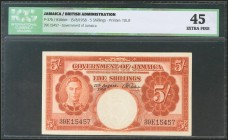 JAMAICA. 5 Shillings. 15 August 1958. (Pick: 37b). ICG45.