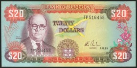 JAMAICA. 20 Dollars. 1 December 1983. (Pick: 68c). Uncirculated.