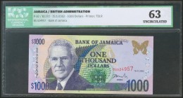 JAMAICA. 1000 Dollars. 15 January 2002. (Pick: 82). ICG63.