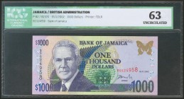 JAMAICA. 1000 Dollars. 15 January 2002. (Pick: 82). ICG63.