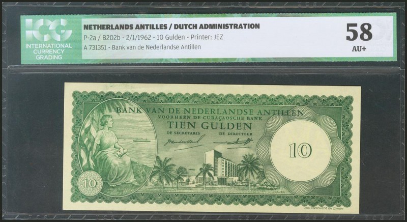 NETHERLANDS ANTILLES. 10 Gulden. 2 January 1962. (Pick: 2a). ICG58.