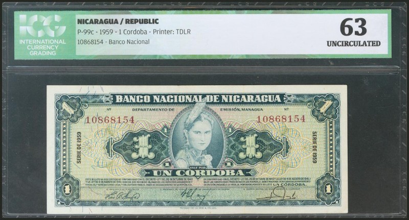 NICARAGUA. 1 Cordoba. 1959. (Pick: 99c). ICG63.