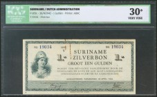 SURINAME. 1 Gulden. 30 April 1942. (Pick: 105c). ICG30* (rusty clip mark).