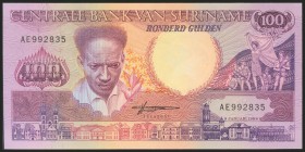 SURINAME. 100 Gulden. 9 January 1988. (Pick: 133b). Uncirculated.
