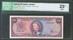 TRINIDAD AND TOBAGO. 20 Dollars. 1964. (Pick: 29c). ICG25* (washed).