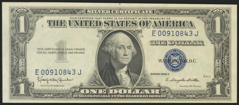 USA. 1 Dollar. Siver Certificate Note. Serial number E-J. 1935H. (Friedberg: 161...