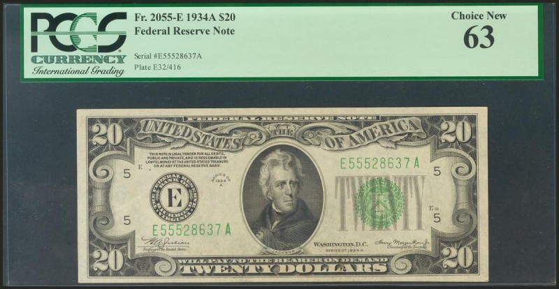 USA. 20 Dollars. Federal Reserve Note. Richmond. Serial number E-A. 1934A. (Frie...